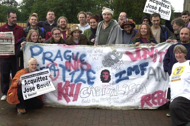 The Leeds S 26 collective, a group of protesters who travelled to Prague a demonstration. They ended up footing a £1,200 bill after the coach they were travelling in broke down.