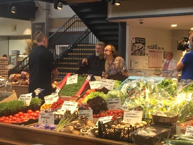 Chatting to local traders.