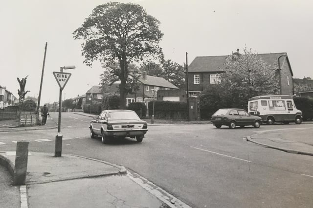 The junction at the bottom of Swanhill in Pontefract, photograph taken near the former Grove Lea  pub car park, which is now a One Stop