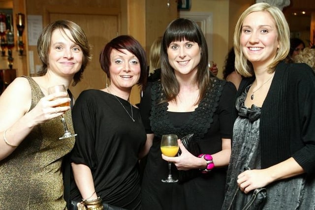 Big night out Christmas parties in 2009 at Berties, Elland. From Aflex Hose pictured are Rebecca Tellez, Sam Lee, Debra Moore and Nicola Smith.