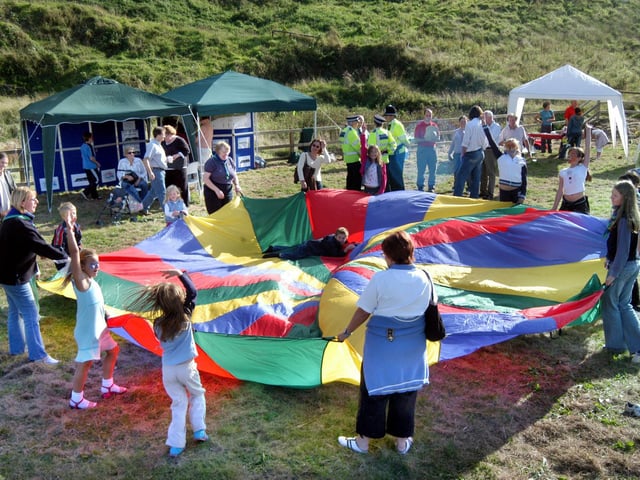 The 3rd Scarborough brownies and girl guides had parachute fun.