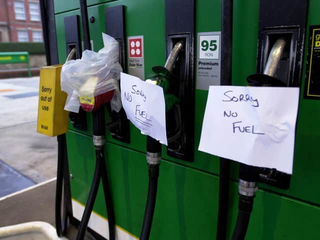 Pumps are dry at a petrol station on garage on Garstang Road, Preston