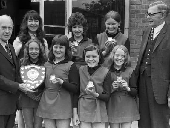 Ashton Rectory Primary School skittle ball tournament champions in 1974