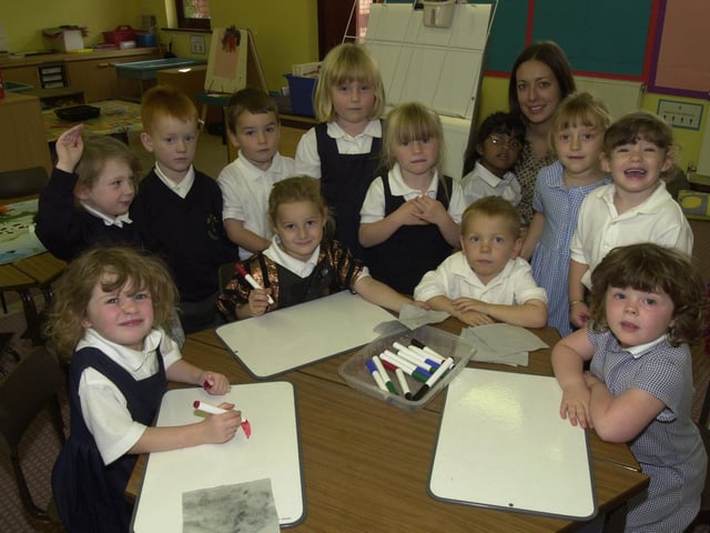 St Peter's RC Primary School in 2002, Joanne Sykes pictured with the afternoon new starters.