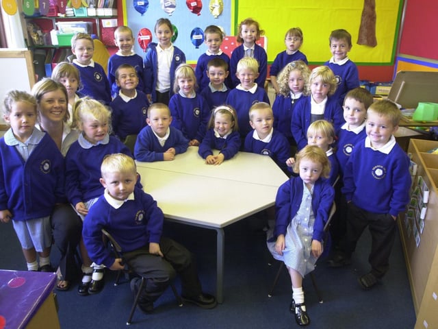 Thornton-le-Dale Primary School in 2003, with teacher Danielle Watts.