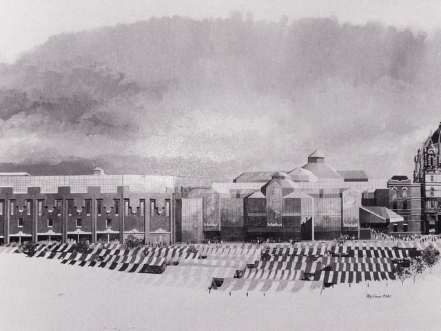 An artist's impression in December 1987 shows the outside of the proposed redevelopment scheme.