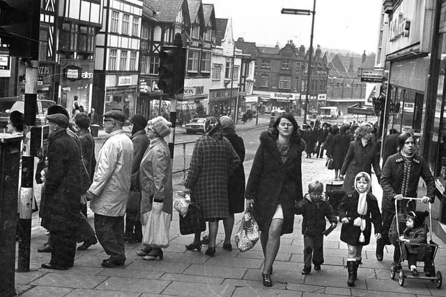 Another view of the busy shopping areas in Wigan 1973