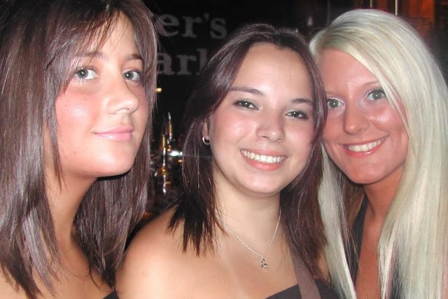 Arabelle, Karly and Amy in Mex bar 2004.