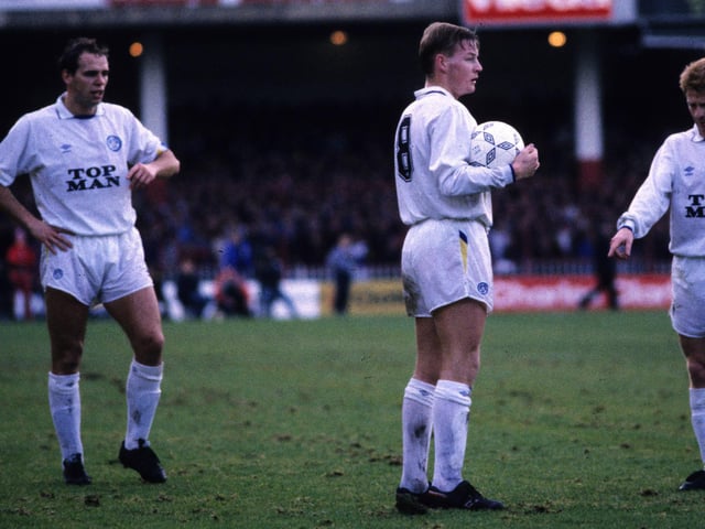 Gordon Strachan tells Batts where the free kick should be taken during the Boxing Day clash with Sheffield United at Bramall Lane in December 1989. The game finished 2-2.