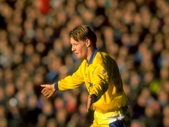Batts in action during the FA Cup third round clash against Barnsley at Oakwell in January 1991.