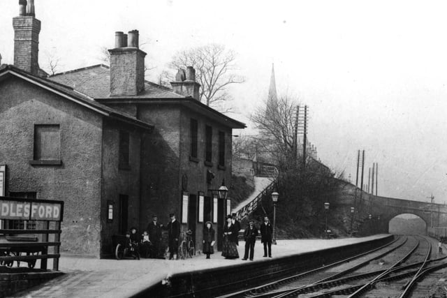 Looking north-west along the tracks, towards the bridge taking Pottery Lane over the line. The station buildings were demolished in the 1970s, when the station became unmanned.