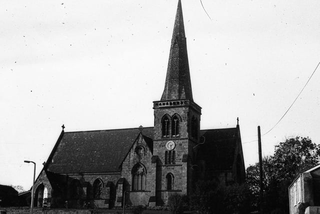 This undated photo shows the Church before the road layout in front of it was altered in the 1970s. The church is now a private house, having had the spire dismantled in 2003 as parth of the building conversion.