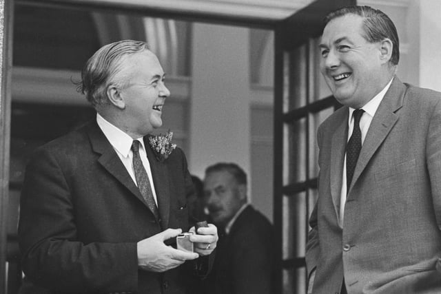 Labour Prime Ministers Harold Wilson, left, and James Callaghan in Blackpool, in 1965