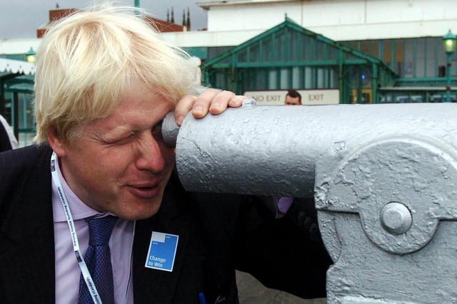 Boris Johnson on the North Pier in October 2005