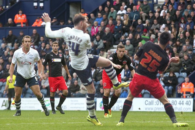 Joe Garner scored a 19-minute hat-trick when PNE came back from 2-0 against Fleetwood Town at Deepdale in October 2014 to win 3-2
