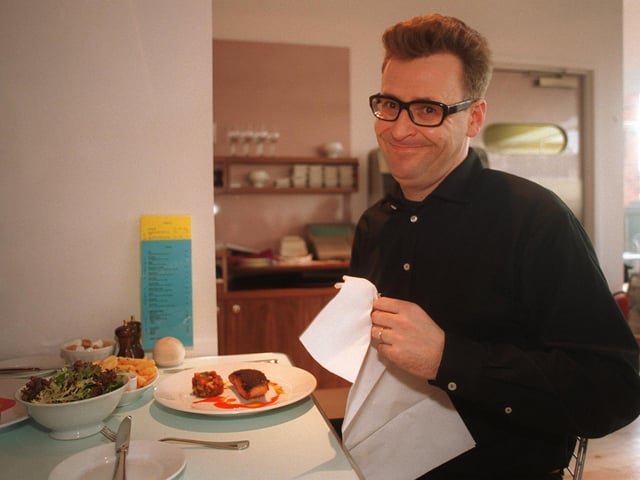 Comedian Greg Proops in the restaurant.