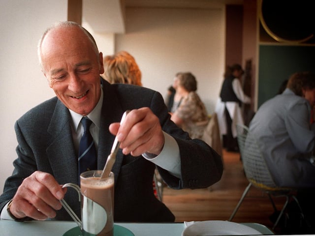 Peter Brown had to stir his hot chocolate - priced at £1.90 - with a knife.