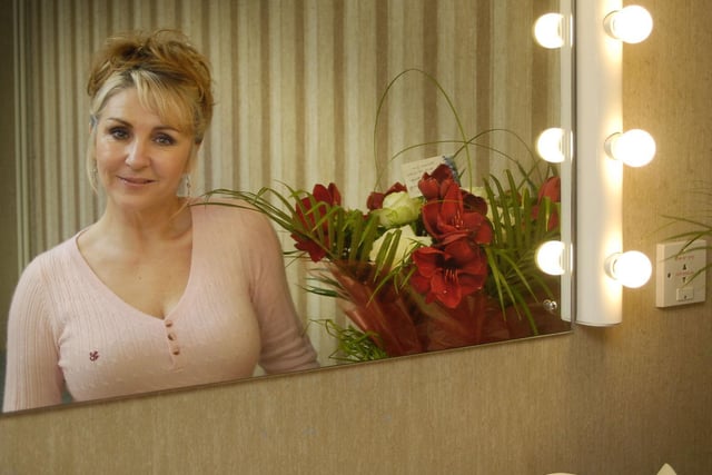 Opera singing star Lesley Garrett in her dressing room at the Spa, before her sell-out concert in the Grand Hall.