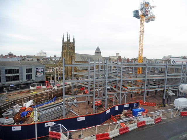 Planning permission was secured in 2015 for a six storey building and in 2018 Barnfield Construction started on the 150-bedroom Premier Inn