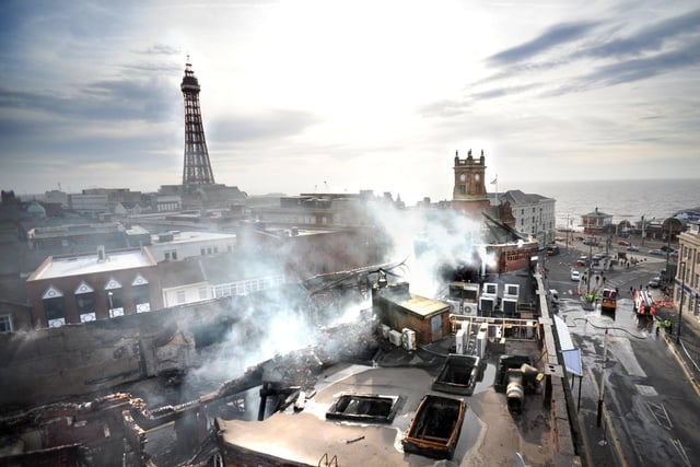 Around 100 firefighters spent the night battling the blaze at the century-old building opposite North Pier