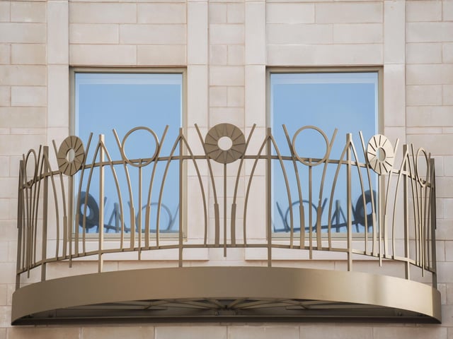 Art deco details on the windows hark back to the history of the site