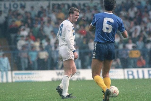 John Sheridan on the prowl against Birmingham City at Elland Road in April 1987. He scored that day in a 4-0 win.