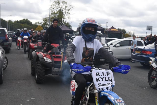 Bikes and quad bikes escorted Kyle on his final journey
