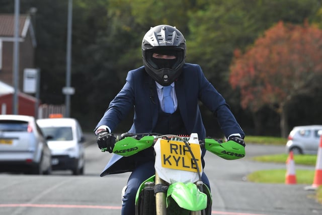 Some bikers wore a suit whilst riding