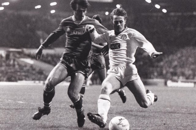 Tommy Wright and Everton's Kevin Ratcliffe battle for the ball. "We weren't disgraced," said manager Eddie Gray on the FA Cup third round performance.