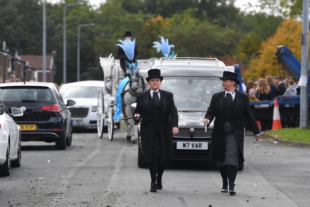 The funeral of 18-year-old Kyle Croston, from Platt Bridge