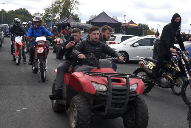 The large contingent of bikes and quads