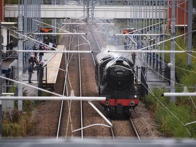 The Flying Scotsman at Buckshaw Parkway station today