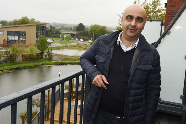 Step Places managing director Harinder Dhaliwal on the roof terrace over looking the Leeds and Liverpool canal.