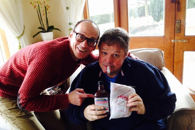 Steve with Ted Robbins ahead of the stage play, Spare Ribs and Lovehearts