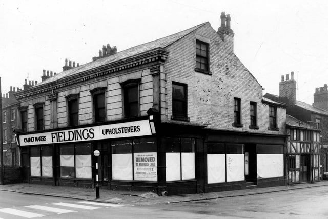 November 1959. Former premises of W.T. Fielding and Sons Ltd, cabinet makers, joiners and upholsterers.