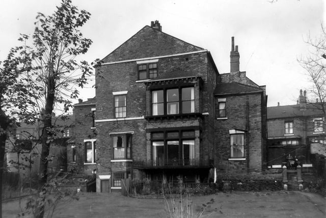 October 1959. The rear view of 195, 197/199 Burley Road. The premises are listed as doctors surgeries, for Geoffrey Burchell, J.G.B. Platts and A. Barrett.
