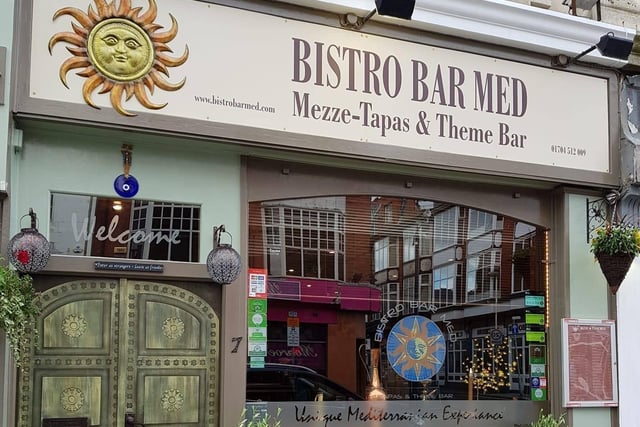 Bistro Bar Med, Coronation Walk, Southport
Bistro Bar Med offers a wide range of mouthwatering food speciailties, from freshly prepared Turkish and Greek dips and mezes to freshly cooked Spanish tapas and Mediterranean dishes.
Gino’s unique sangria and cocktails are the perfect way to finish a great night.
Set in warm, authentic and rustic surroundings makes you feel like your on a Mediterranean holiday.