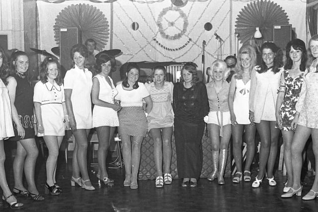 The line-up for Poolstock Carnival Queen in 1972