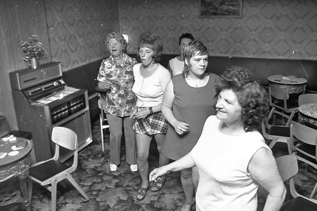 Dancing to the jukebox sounds of the 70s at Ince Labour Club in 1972