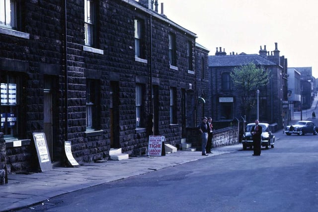 Polling Day opposite the Baptist schoolroom in Albion Street where the Committee rooms for both the Labour candidate (Frank Tighe) and the Conservative candidate (Ian Baird) were located.
