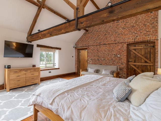 One of the house's large bedrooms