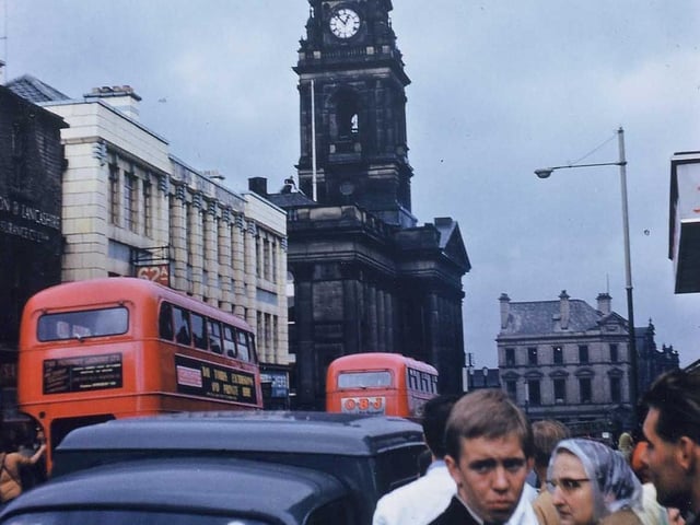 Morley Town Hall dome on fire on Friday 18th August 1961 during the Morley Feast Holiday Week.
