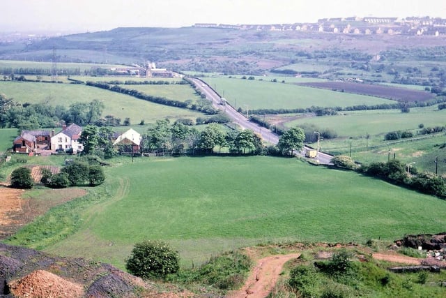 The A653T Leeds to Dewsbury Road between Tingley roundabout and the junction with Wide Lane. The photo was taken from the northern edge of Topcliffe Colliery spoil heap.
