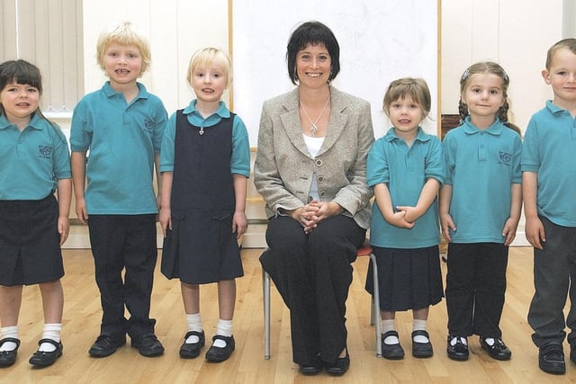 Leah, Willian, Allanah, Isabella, Melissa and Jack with their new head Mrs Alison Green.