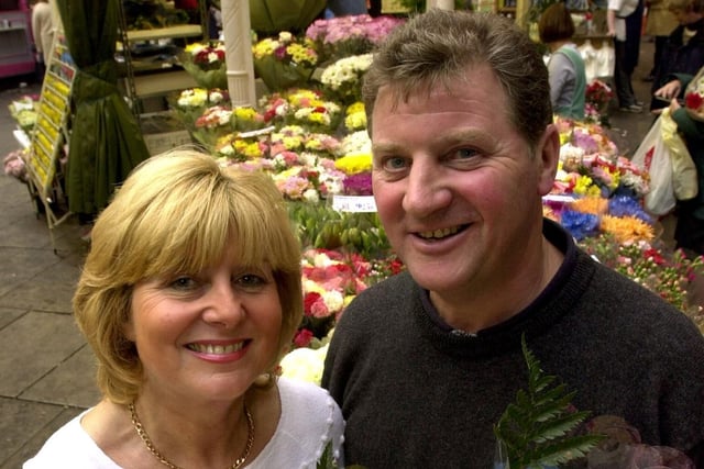 This is Tina and Brian Campling, who were retiring as florists in Kirkgate Market after 30 years.