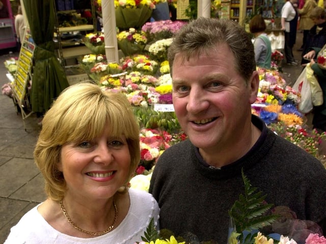 This is Tina and Brian Campling, who were retiring as florists in Kirkgate Market after 30 years.