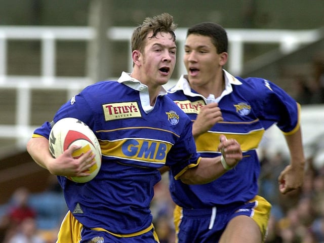 Leeds Rhinos man of the match Danny McGuire scores a try against the Wakefield Trinity Wildcats during the Academy Championship Grand Final at Headingley.