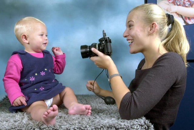 The Headrow Centre hosted a baby competition. Pictured is one-year-old Angel Tia Parker from Wortley being photographed by Becky Lea.