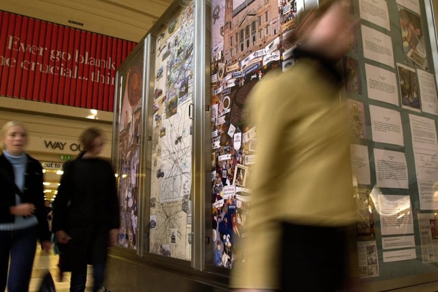 The Leeds Tapestry went on display at Leeds City Station.