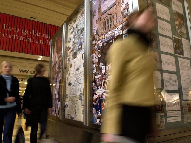 The Leeds Tapestry went on display at Leeds City Station.